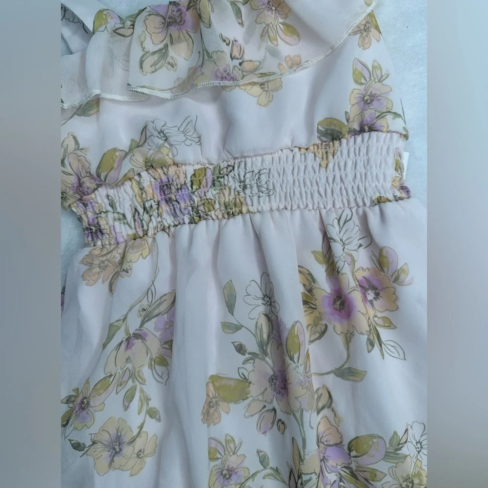 Zenzi- Cream colored Floral girls dress Kids Sizes choose your size